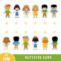 Matching game. Find the front and back of the characters