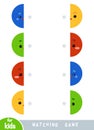 Matching game, game for children. Match the halves. Set of colored circles