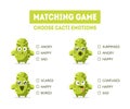 Matching Game, Hedgehog, Wild Boar, Wolf, Fox, Bunny, Bear, Word Matching Quiz Educational Game for Kids Vector