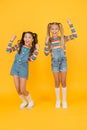 Matching outfits. Fashion shop. Must have accessory. Vibrant colors. Modern fashion. Kids fashion. Girls long hair. Cute