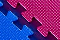 Matching red and blue puzzle. Royalty Free Stock Photo