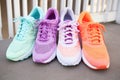 matching running shoes with different lace colors