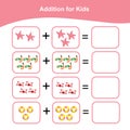 Counting Game for Preschool Children. This worksheet is suitable for educating the early age children on how to count well. Educat Royalty Free Stock Photo