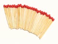 Matchstick arrange in a row on white background Royalty Free Stock Photo