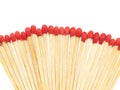 Matchstick arrange in a row on white background. Royalty Free Stock Photo