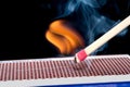 Matchstick on fire Royalty Free Stock Photo