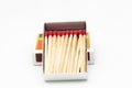 Matchstick fire danger white isolated