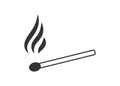 Matchstick icon. Stick and flame symbol. Sign arson vector Royalty Free Stock Photo