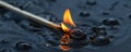 Matchstick Igniting in Water background