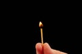 Matchstick isolated on black background Royalty Free Stock Photo