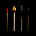 Matchstick Lifecycle Royalty Free Stock Photo