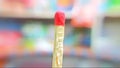 Matchstick macro closeup view with blur background Royalty Free Stock Photo