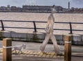 The Matchstick man and his dog at Knott End, Lancashire