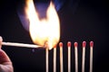 Matchstick Row Royalty Free Stock Photo