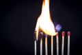 Matchstick Row Royalty Free Stock Photo