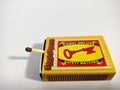 matchsticks box presented isolated on white background in india dec 2019
