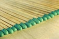 Matchsticks with green tips on a birch board macro close up Royalty Free Stock Photo