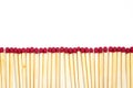 Matchsticks row on a white background Royalty Free Stock Photo