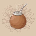 Mate in calabash with bombilla Royalty Free Stock Photo