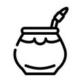 mate tea line icon vector illustration black Royalty Free Stock Photo