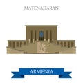 Matenadaran Yerevan Armenia landmarks vector flat attraction