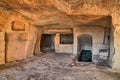 Matera, Basilicata, Italy: interior of an old cave house Royalty Free Stock Photo