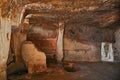 Matera, Basilicata, Italy: interior of an old cave house Royalty Free Stock Photo