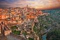 Matera, Basilicata, Italy: landscape of the old town Royalty Free Stock Photo