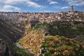 Matera, Basilicata, Italy: landscape of the old town and the dee Royalty Free Stock Photo