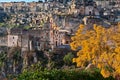 Matera, Basilicata, Italy: landscape at sunrise of the old town Royalty Free Stock Photo