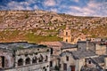 Matera, Basilicata, Italy: landscape at sunset of the old town Royalty Free Stock Photo