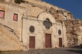 Matera, Basilicata, Italy: the medieval rock church San Pietro Barisano carved into the tuff, in the old town