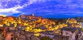 Matera, Basilicata, Italy: Overview of the old town - Sassi di Matera Royalty Free Stock Photo