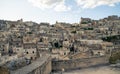 Panoramic view to the town of Matera in Italy with historic buildings. Unesco heritage site