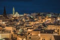 Matera city skyline, the ancient town of Matera at sunrise or sunset, Matera, Italy Royalty Free Stock Photo