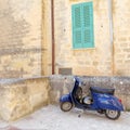 Matera, Italy - August 17, 2020: classic Vespa is one of the products of the industrial design world`s most famous and most often