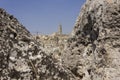 A detail of Matera city from behind its rocks Royalty Free Stock Photo