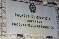 Italian Court of law sign