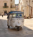 Matera, italy: local tuc tuc tour taxi service Royalty Free Stock Photo