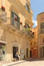 Matera, italy: traditional apulia house with balcony Royalty Free Stock Photo