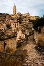 Matera old city in Italy region Basilicata the view in cathedral in the centrum of the old town Royalty Free Stock Photo