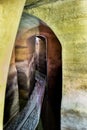 MATERA - BASILICATA - ITALY: inside Palombaro Lungo, the huge underground water system dug cistern of Matera. Royalty Free Stock Photo