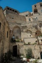 Matera panoramic view of historical centre Sasso Caveoso of old ancient town Sassi di Matera Royalty Free Stock Photo