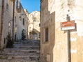 Matera`s alley roadsigns