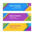 Material design banners. Set of modern colorful horizontal vector banners, page headers Royalty Free Stock Photo