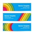 Material design banners. Set of modern horizontal vector banners, page headers. Royalty Free Stock Photo