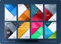 Material design of brochure set, abstract annual report, horizontal cover