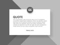 Material design style background and quote rectangle with sample text information illustration template
