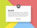 Material design style background and quote rectangle with sample text information illustration template