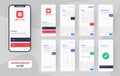 Material Design UI, UX and GUI layout with different Login Screens.